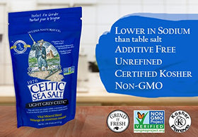Celtic Sea Salt moist coarse crystals suitable for seasoning and finishing.