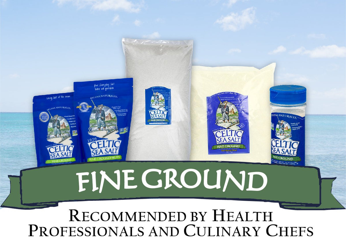 Celtic Sea Salt resealable bag keeps salt fresh between uses.