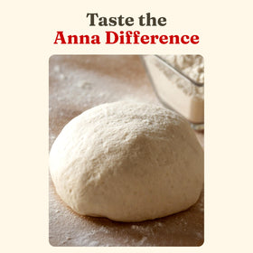 Dough-rolling with Cento Anna 00 flour for stretchy pizza crust.