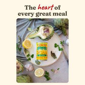 Cento artichoke hearts in brine sliced artichokes for bowls and toppings.