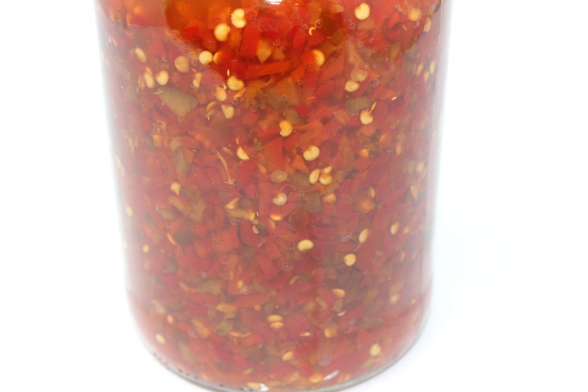 Cento hoagie spread served on a sandwich highlighting peppers