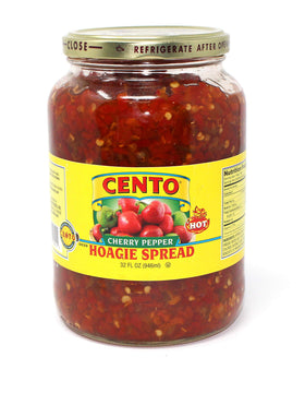 Cento diced hot cherry peppers spread in a jar for hoagies with heat