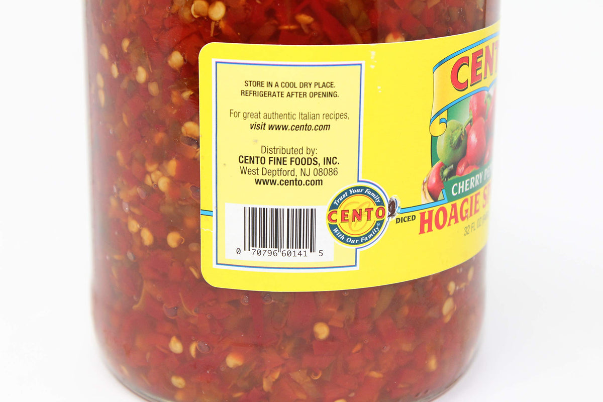 Cento hot cherry pepper spread on a hoagie for bold flavor