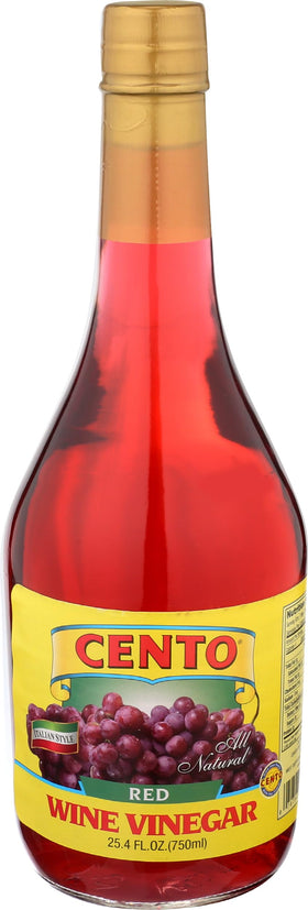 Cento Red Wine Vinegar bottle front view, ideal for vibrant dressings.