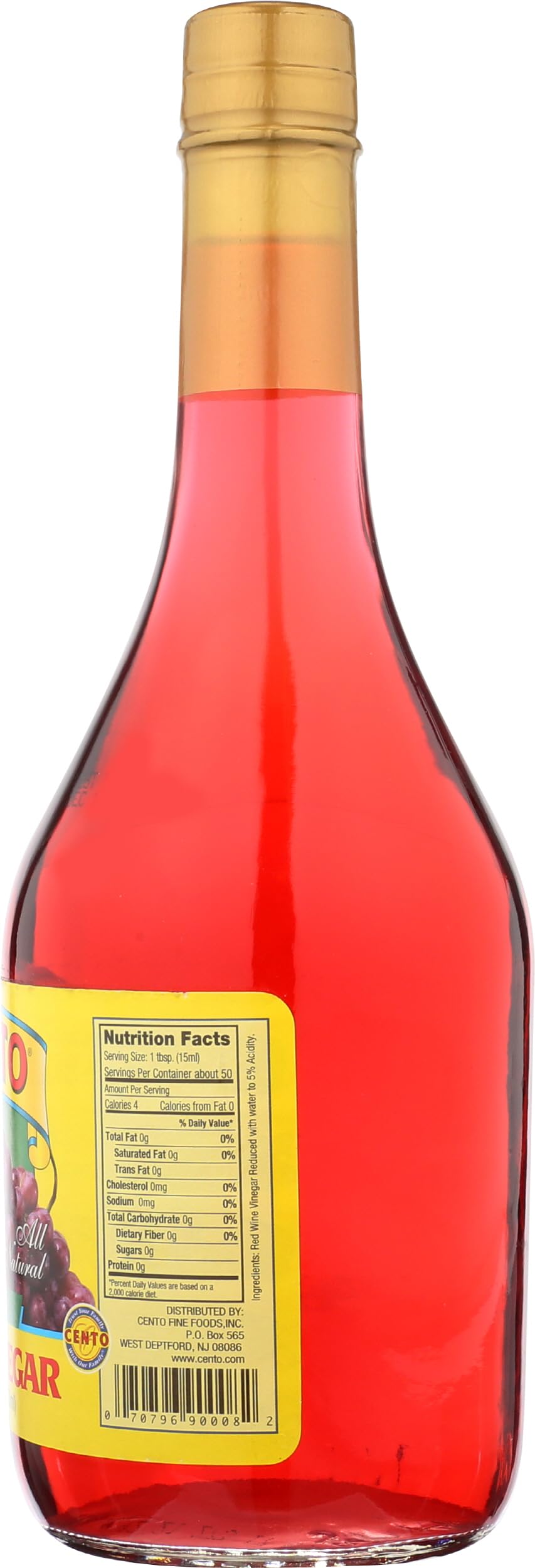 Cento Red Wine Vinegar bottle on pantry shelf, long-lasting flavor booster.