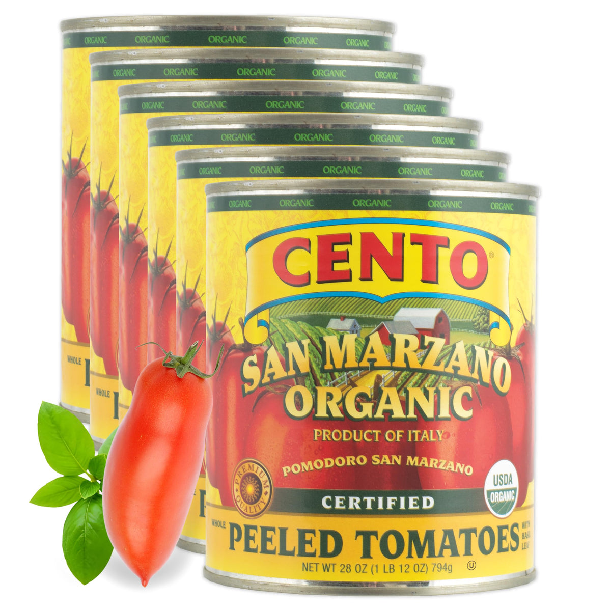 Cento San Marzano whole peeled tomatoes in pack6 for authentic sauces.