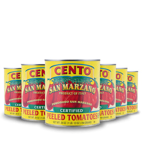 Cento San Marzano whole peeled tomatoes in six-pack for rich, homemade sauces