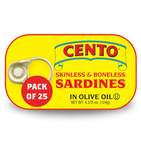 Cento skinless sardines in olive oil with pull-top lid for quick meals