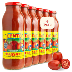 Cento Tomato Passata 24oz pack in glass jars, ready for quick, flavorful weeknight sauces.