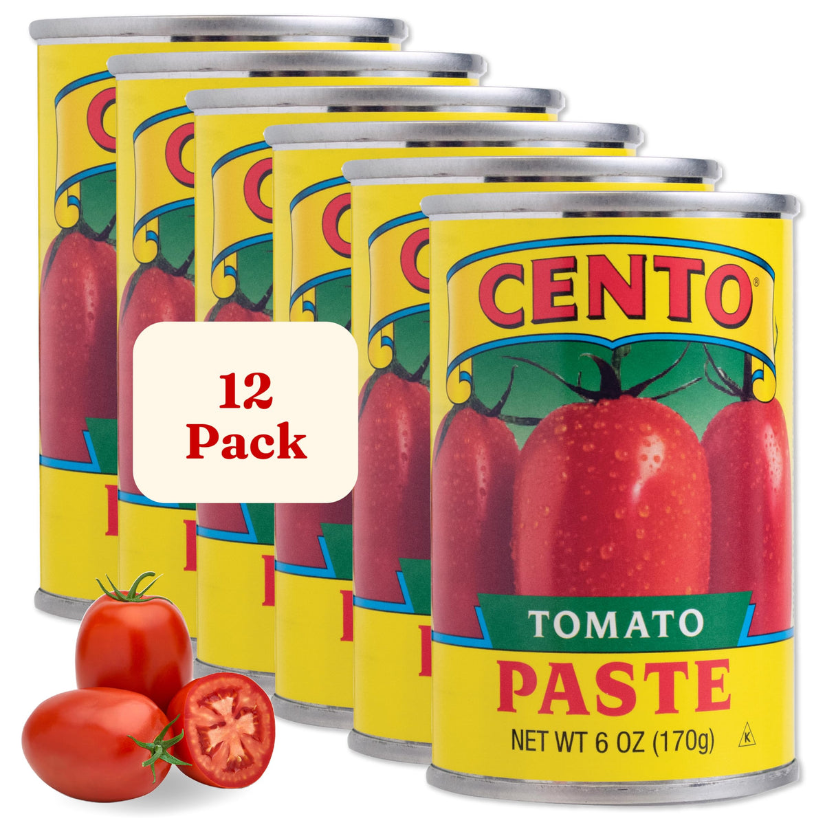 Cento Tomato Paste 6 oz pack on display, convenient pantry staple