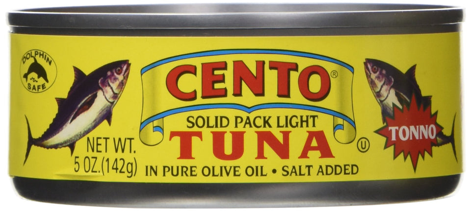 CENTO Tuna Tonno OOIL can front view highlights convenient protein for quick lunches.
