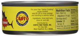 CENTO Tuna Tonno OOIL served bowl shows versatile ingredient for salads and pastas.