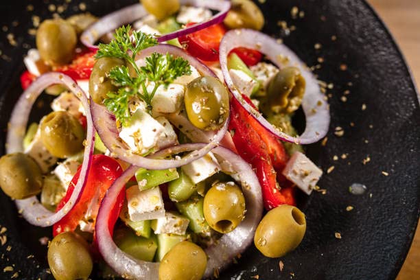 Central Grocery Olive Salad kitchen scene with fresh ingredients