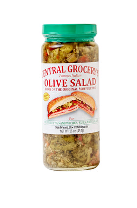 Central Grocery Original Olive Salad 16 oz jar delivers authentic Italian savory notes