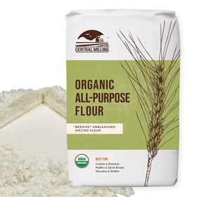 Central Milling all-purpose flour 10 lb package ready for baking in a kitchen