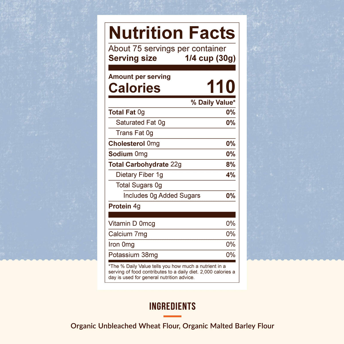 Close-up of Organic certification for Central Milling flour.