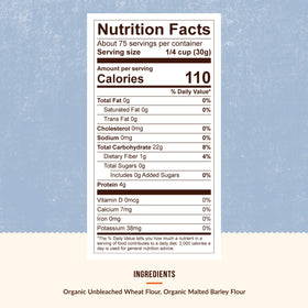 Close-up of Organic certification for Central Milling flour.
