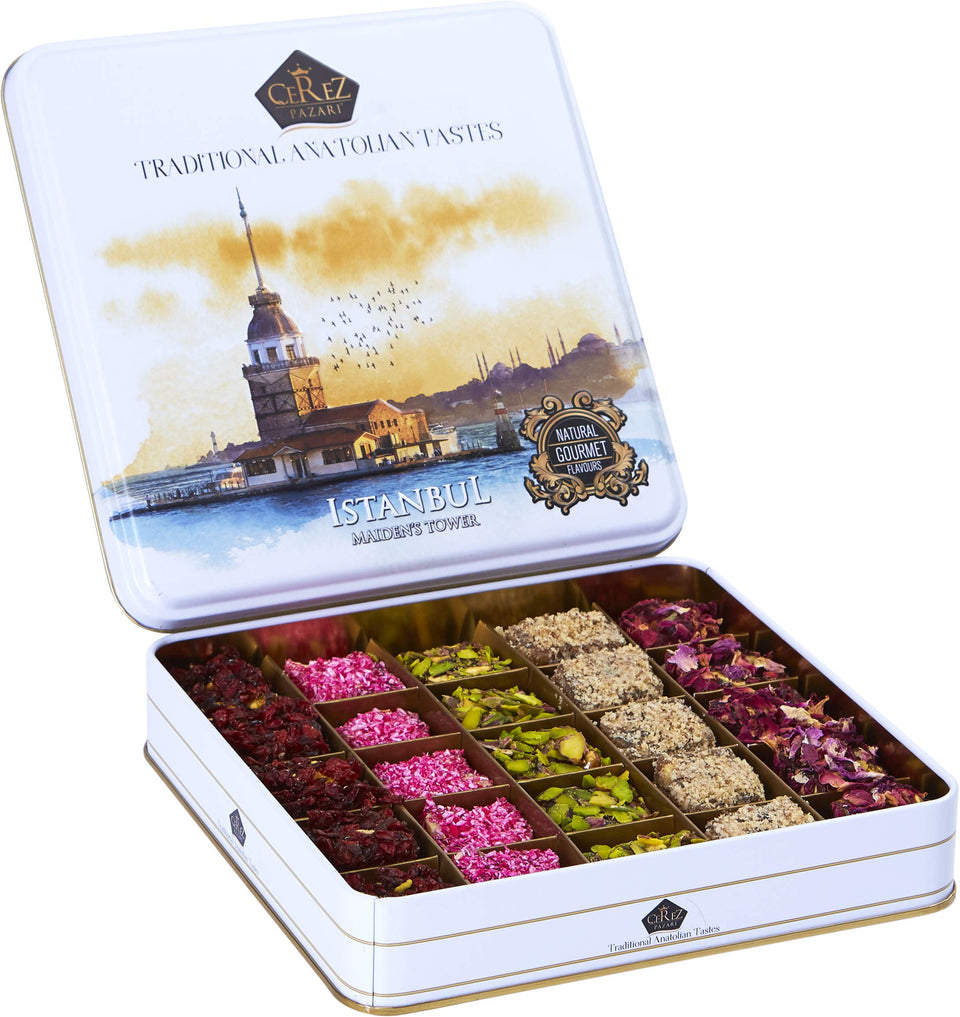 Cerez Pazari Turkish Delight pomegranate flavor, soft bite perfect with tea