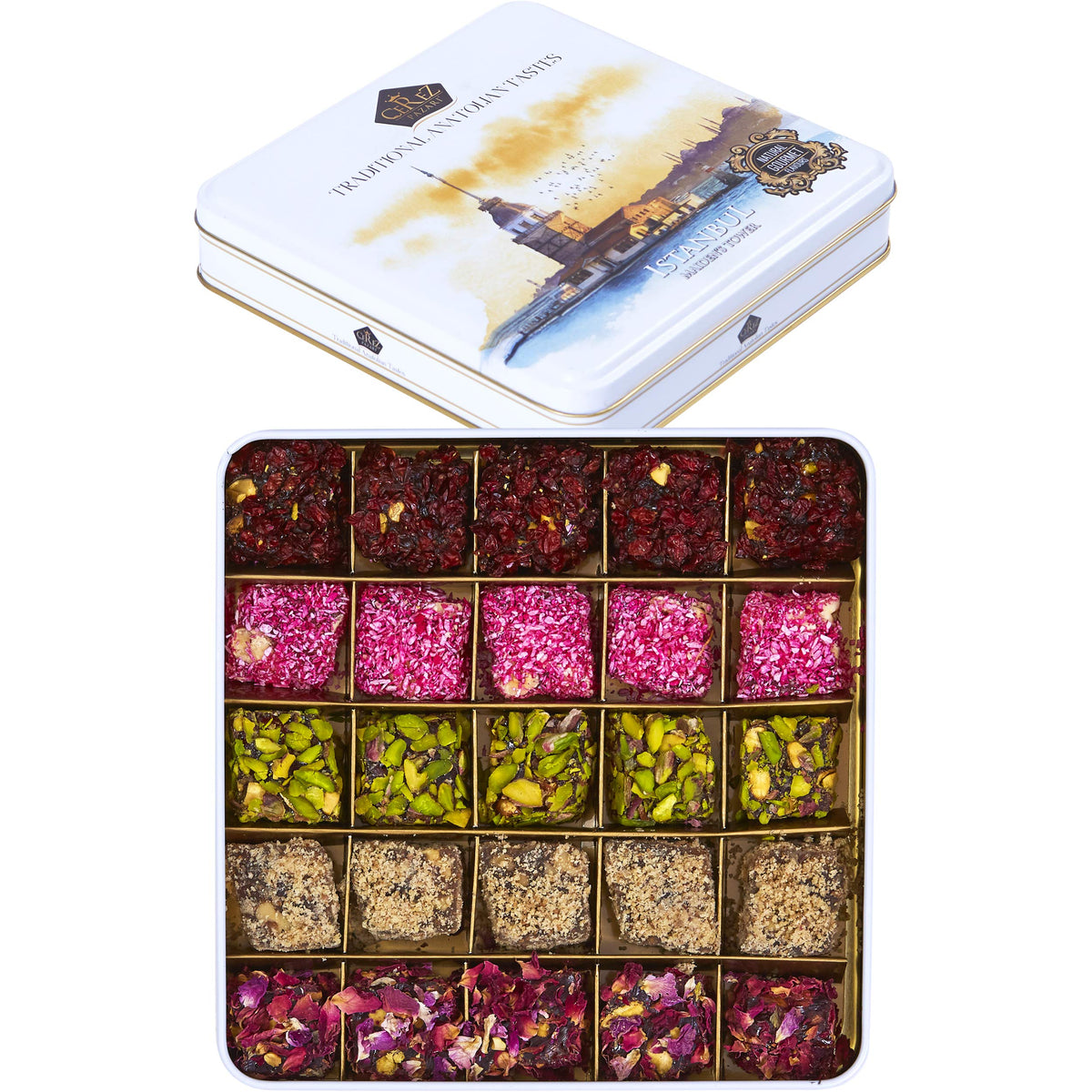 Cerez Pazari Turkish Delight rose flavor, floral aroma ideal for dessert gifts