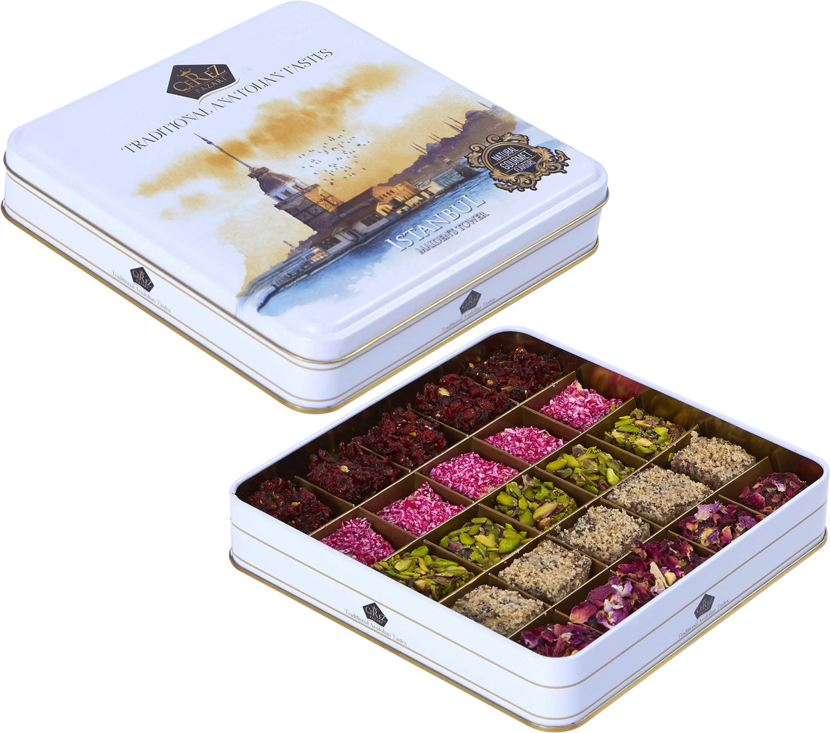 Cerez Pazari Turkish Delight strawberry flavor, juicy and chewy, great with coffee