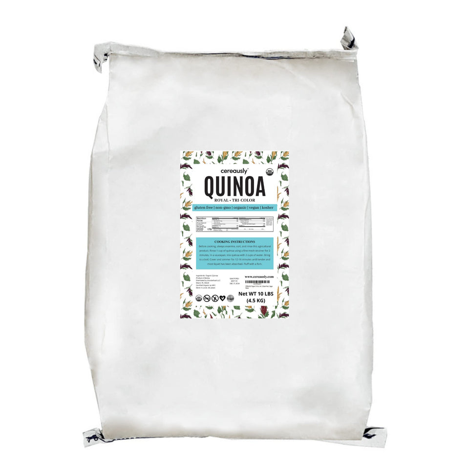 Cereausly organic tri-color quinoa bag for pantry staples and versatile meals