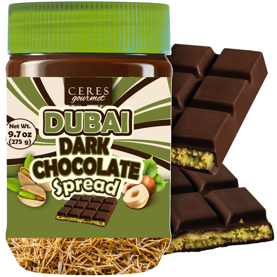 Ceres Gourmet dark Dubai chocolate spread jar for snacking