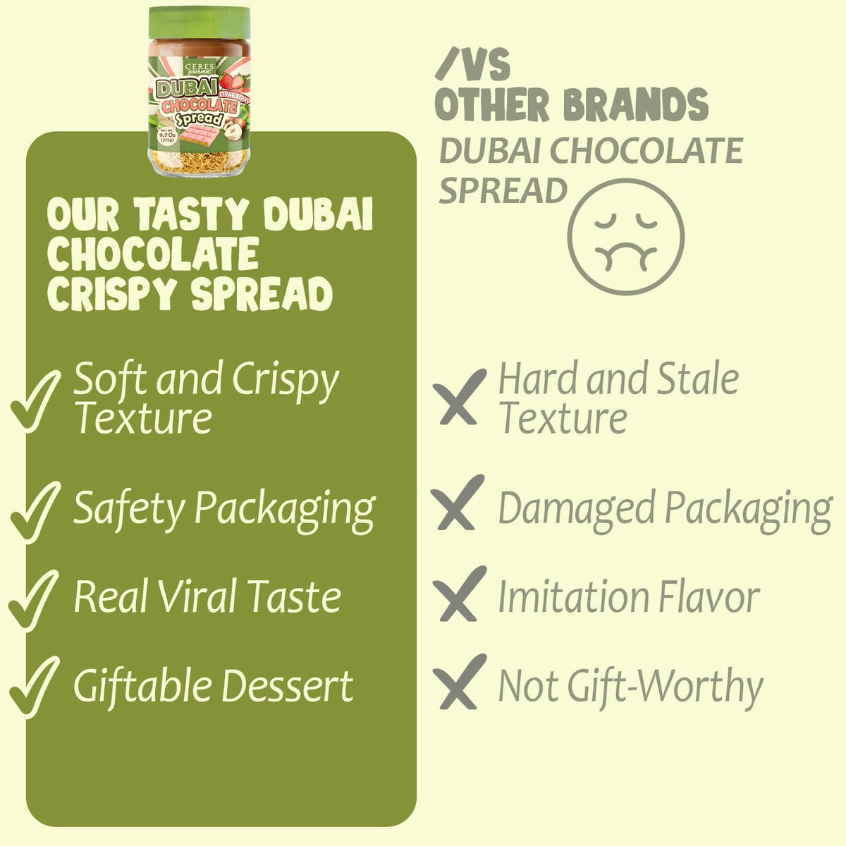 Ceres Gourmet Dubai spread as a brownie filling