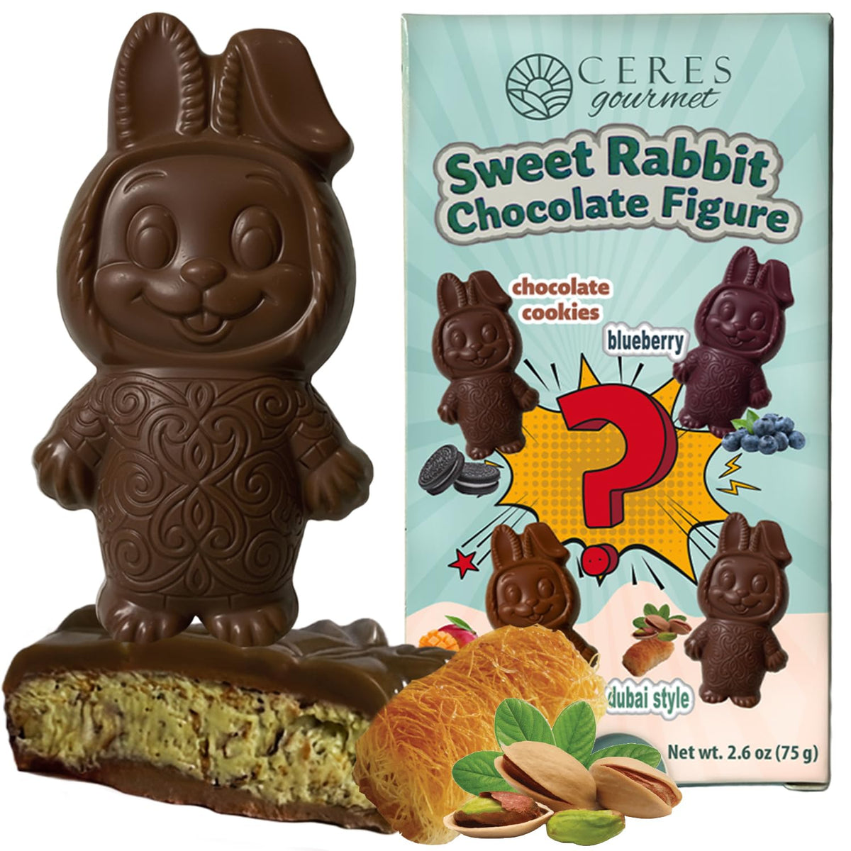 Ceres Gourmet Dubai chocolate bar with Surprise Pack - premium treat perfect for sharing