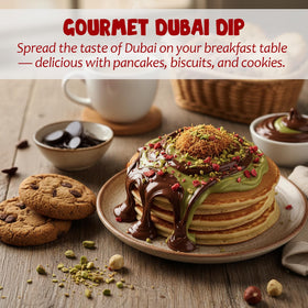 Ceres Gourmet spread on pancakes for a Dubai-inspired breakfast