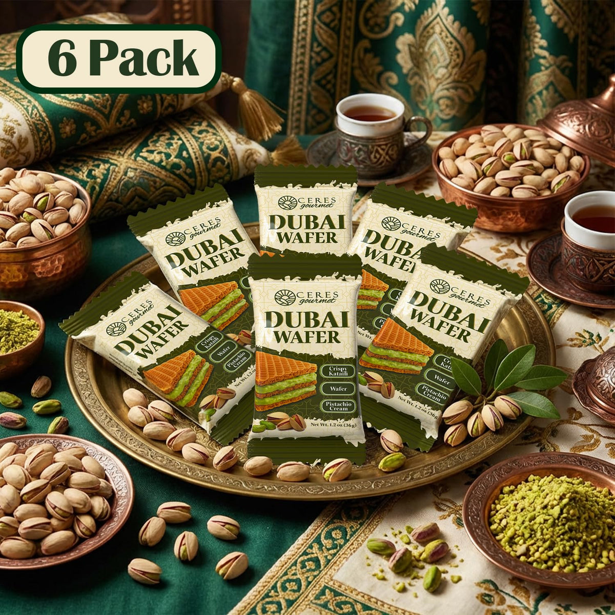 Ceres Gourmet Dubai Pistachio Wafer gift pack ready for celebrations