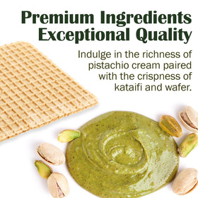 Ceres Gourmet Dubai Pistachio Wafer slice plated for serving