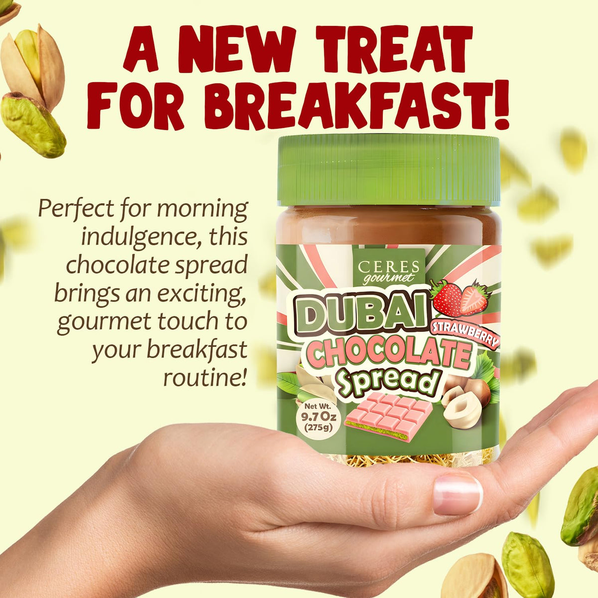 Freeze-dried strawberry pieces in Ceres Gourmet Dubai spread