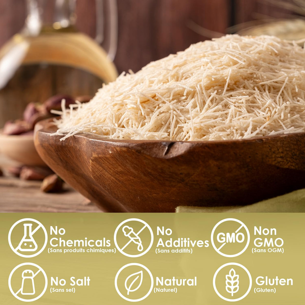 Golden-brown kataifi dough baked to perfection in a home oven