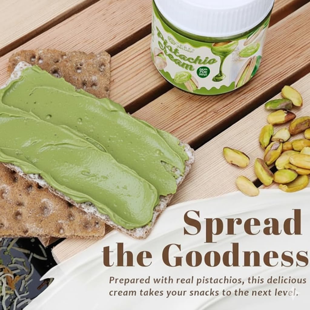 Ceres Gourmet pistachio cream spoon dip highlights creamy texture for desserts.