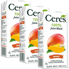 Ceres Mango Juice Blend bottle with vibrant mango color and fresh aroma