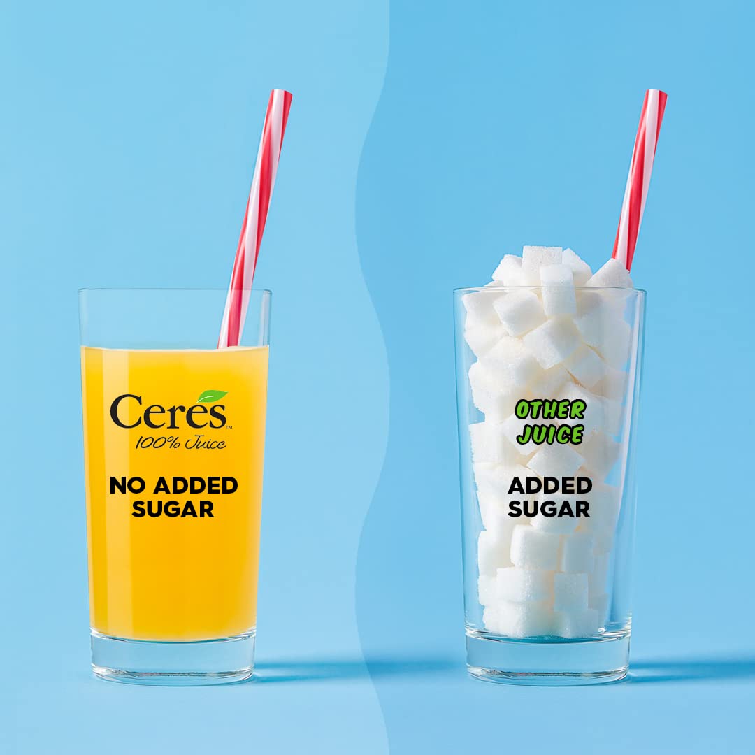 Ceres Passion Fruit Juice nutrition panel, notes vitamin C content per serving