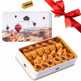 Cerez Pazari baklava gift box tin, ideal for gifting occasions.