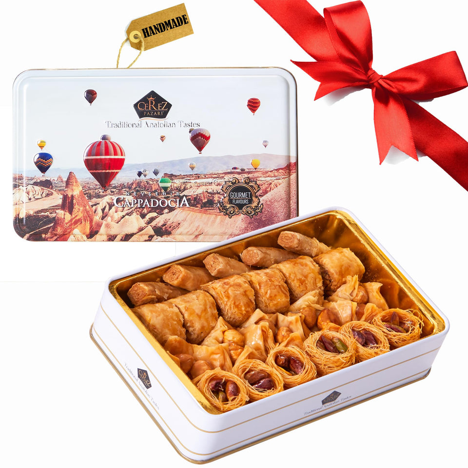 Cerez Pazari baklava gift box tin, ideal for gifting occasions.