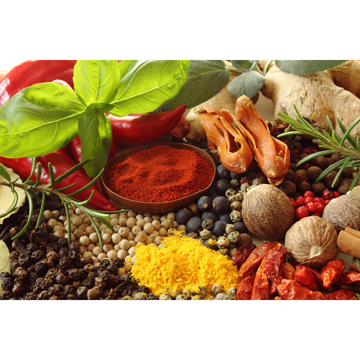 Cerez Pazari cayenne pepper powder dust on dish adding color and heat.