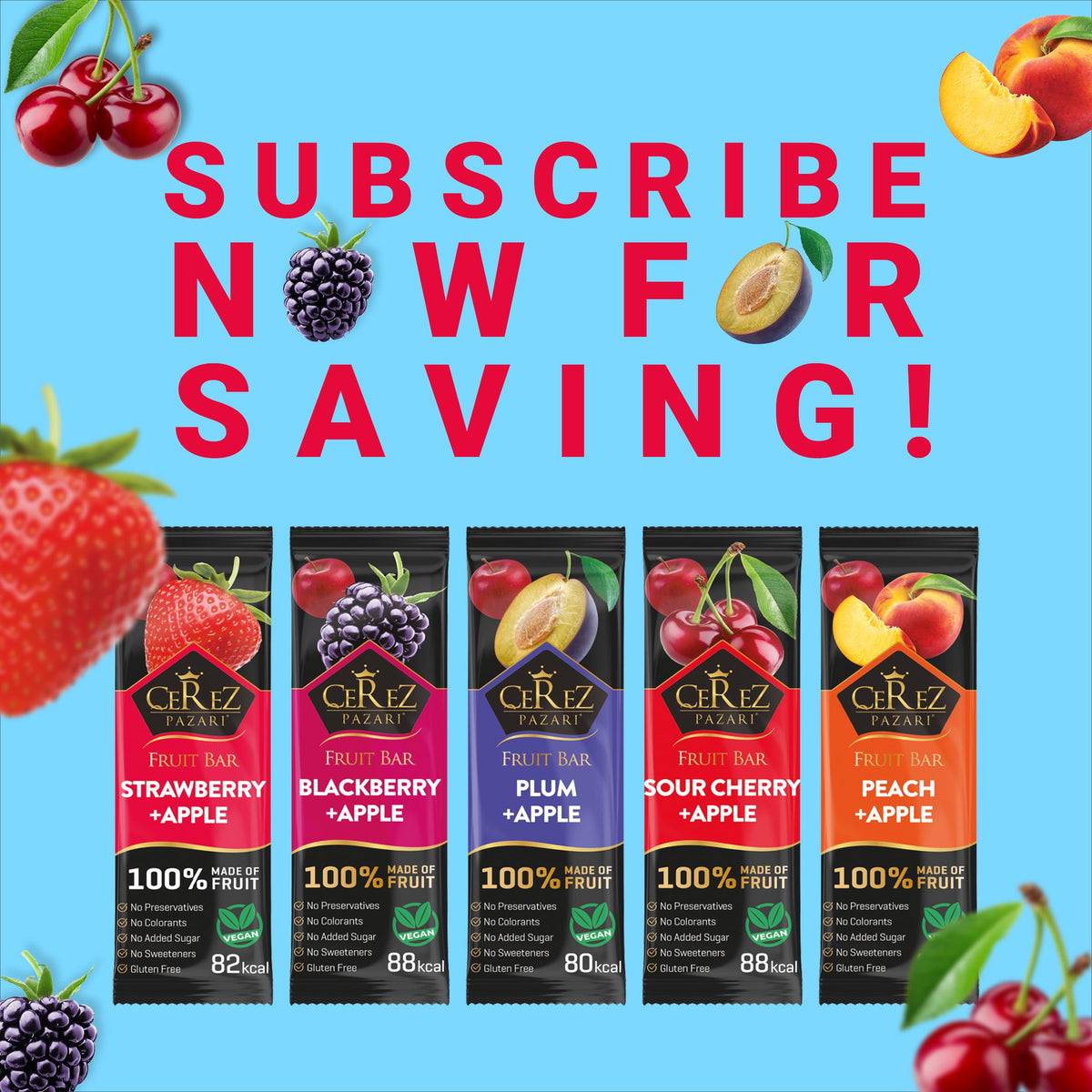 Cerez Pazari sour cherry-flavored fruit leather for a tangy bite and quick energy.
