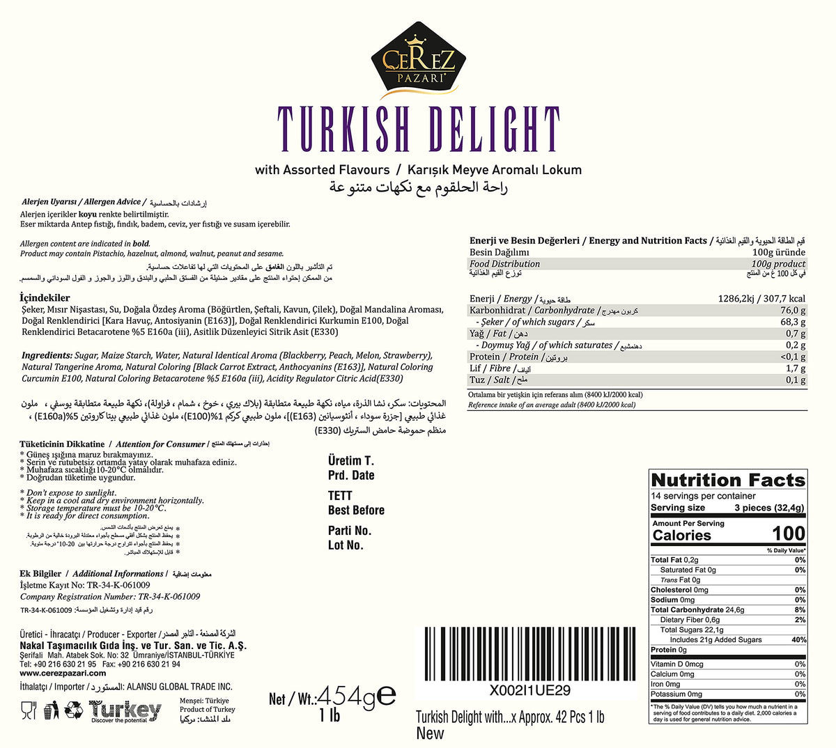 Çerez Pazarı 16 oz gift box highlight vegan and gluten-free confectionery
