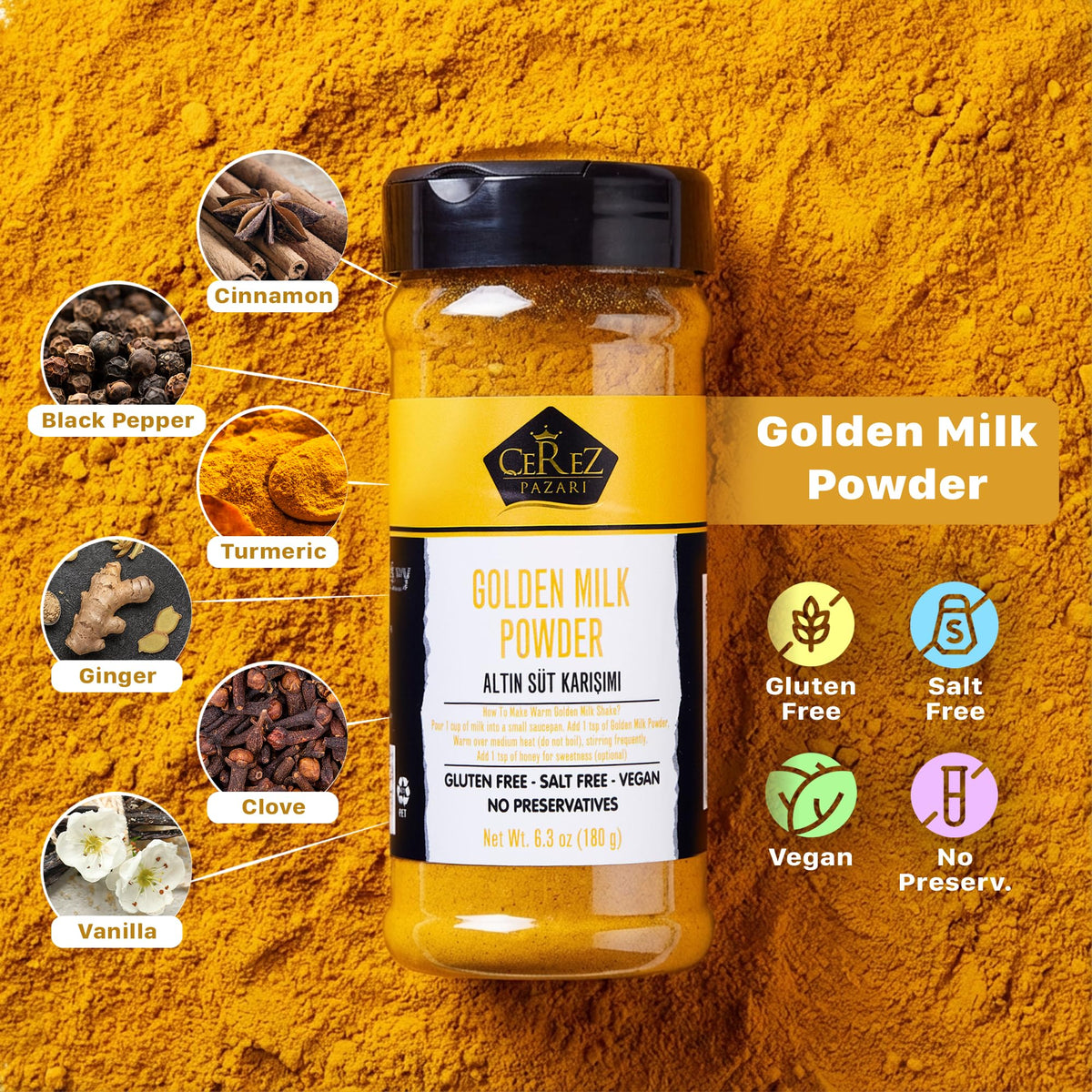 Çerez Pazarı pour-ready latte shows warm golden color and creamy texture with milk
