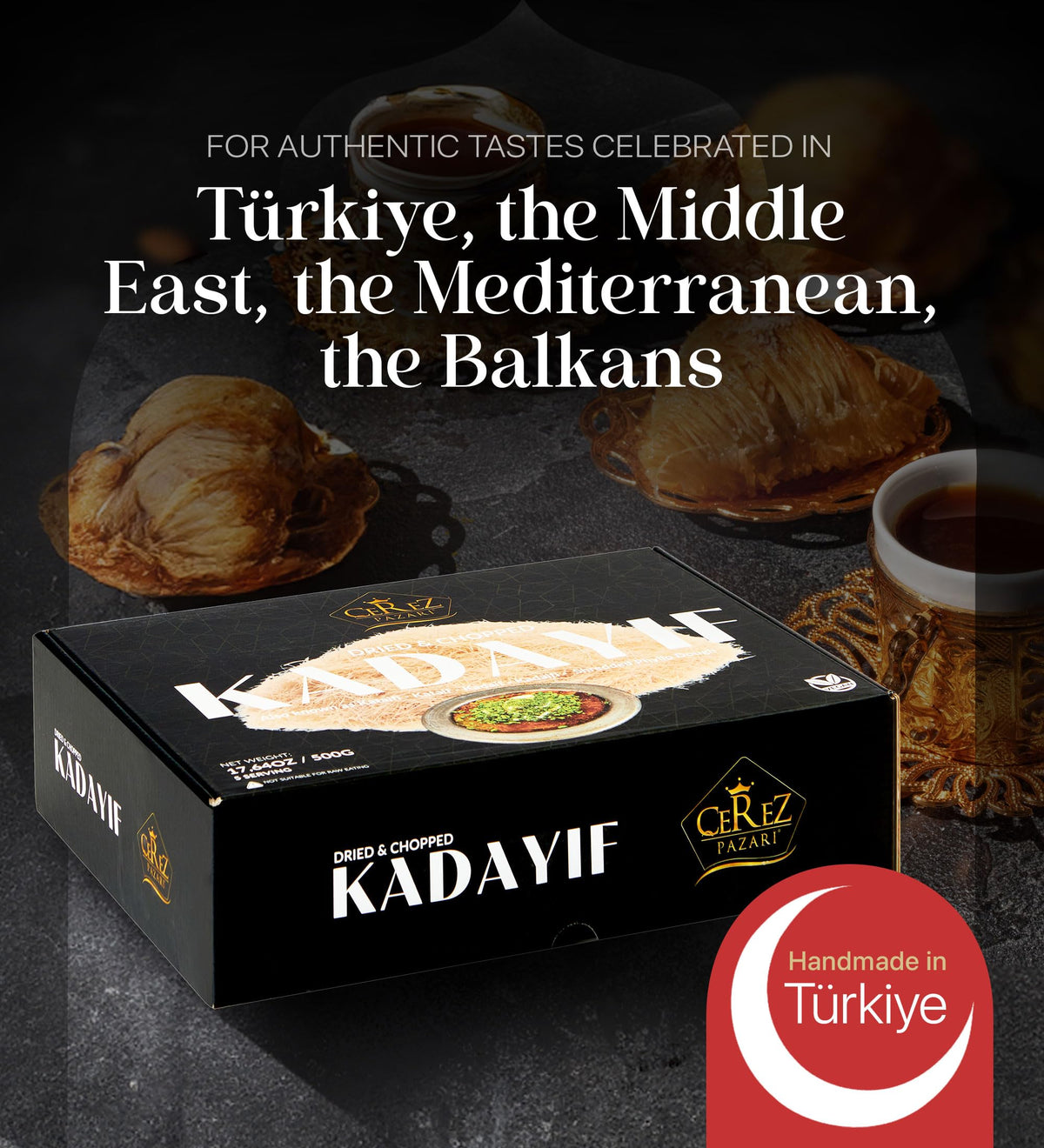 Cerez Pazari kataifi dough delivers melt-in-mouth layers for Turkish pastries.
