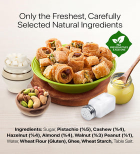 Cerez Pazari Pistachio Flower features blooming green pistachios for refined indulgence.