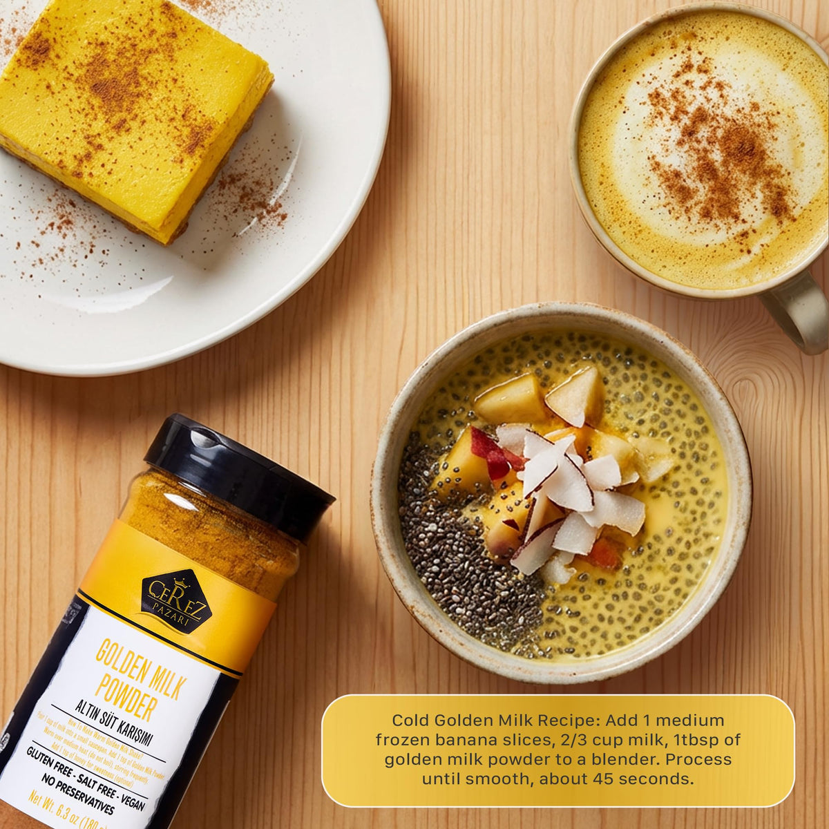 Çerez Pazarı spice blend with turmeric, ginger, cinnamon and black pepper enhances calm evenings