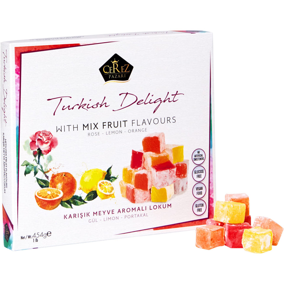 Çerez Pazarı Turkish Delight Rose flavor, soft, aromatic bite perfect with tea.