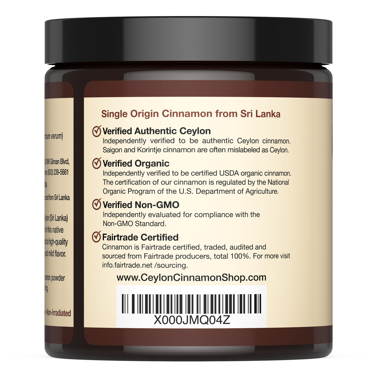 Ceylon Cinnamon Shop premium organic powder with fresh citrus aroma.