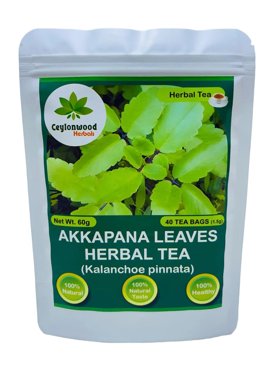 Ceylonwood Herbals Akkapana tea bag close-up, premium infusion ready