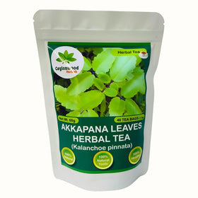 Organic Kalanchoe pinnata leaves displayed for infusion by Ceylonwood Herbals