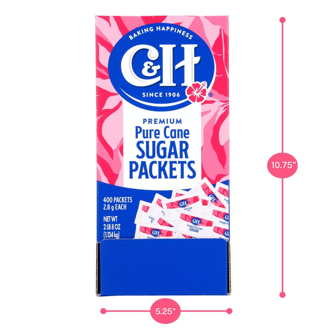 C&H foodservice dispenser box sugar packets for fast access